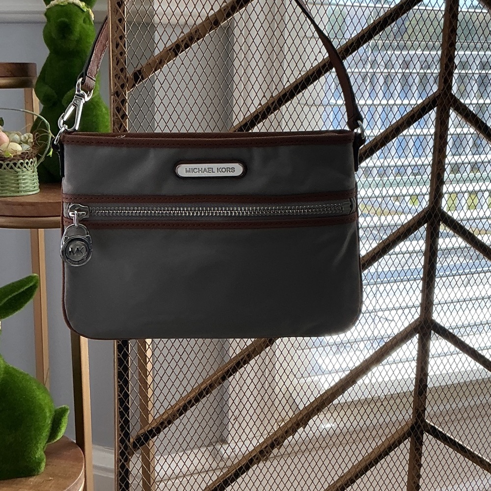 Michael Kors Gray/Taupe with Brown Trim